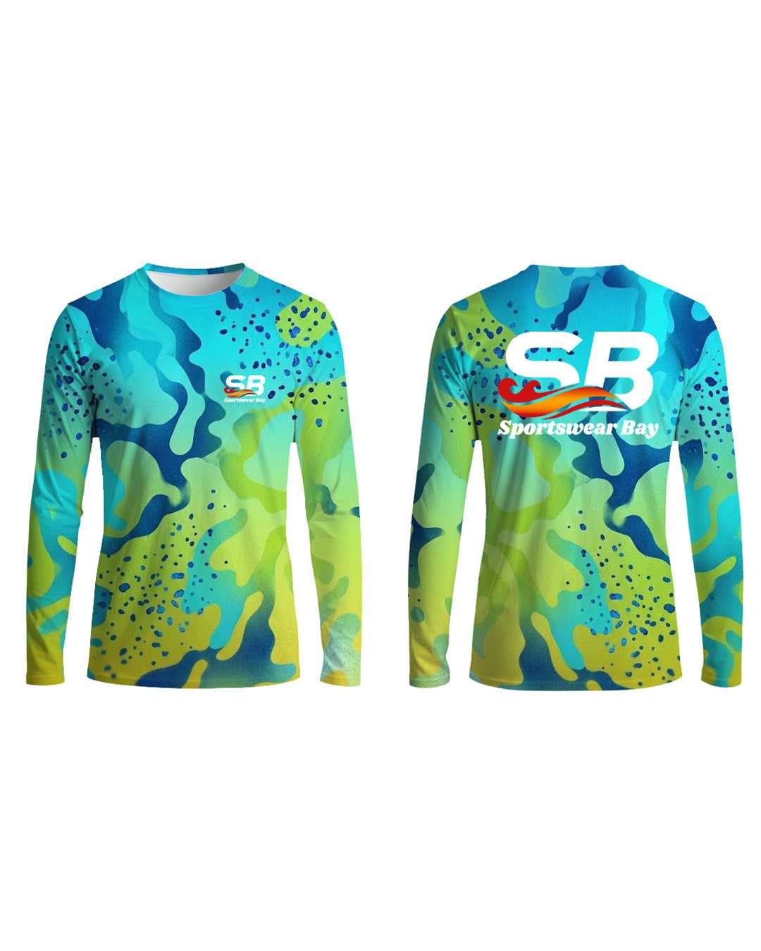 Custom fishing shirts with UPF 50+ protection and vibrant designs